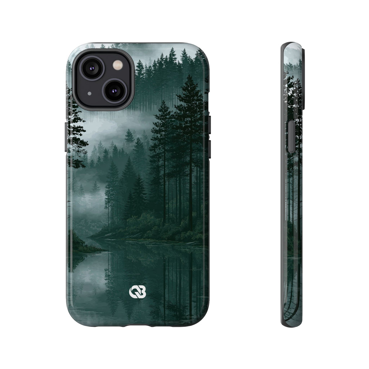 Misty Pine Reflections · Tough Phone Case for iPhone · Green
