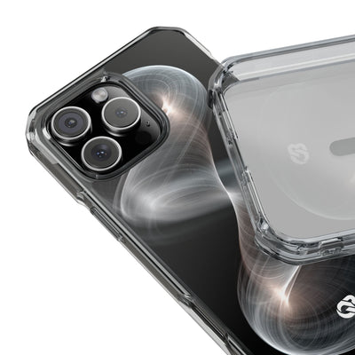 Luminous Vortex · Clear Impact Magnetic Phone Case for iPhone · Black