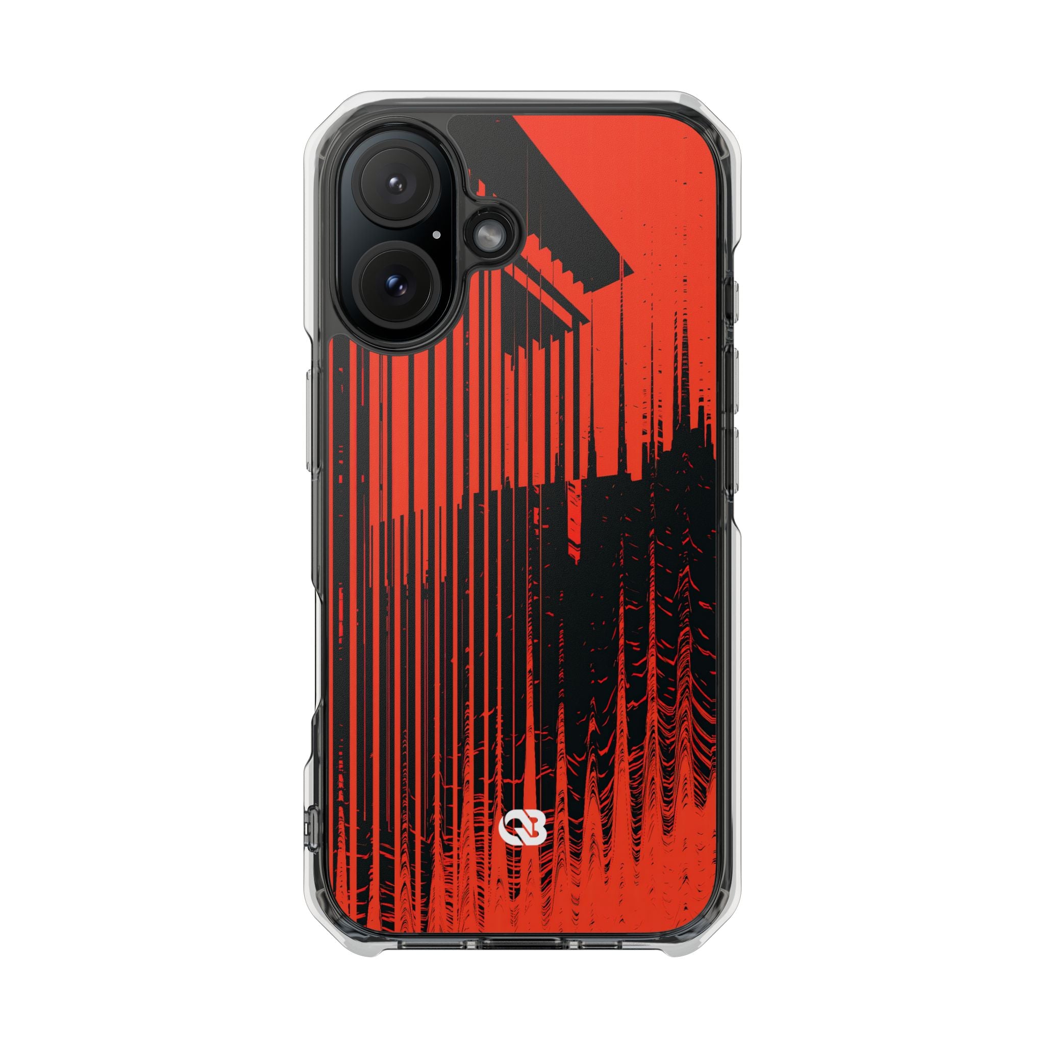 Red Impact MagSafe Phone Case for iPhone - Crimson Brutalist Distortion