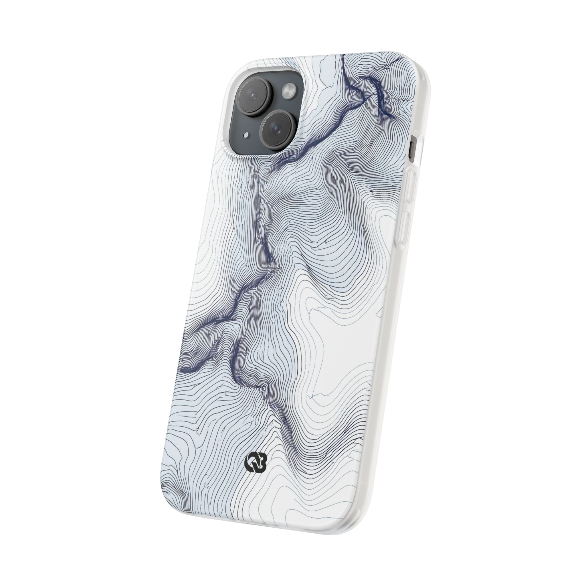 White Lite Phone Case for iPhone - Nordic Ridge Topo