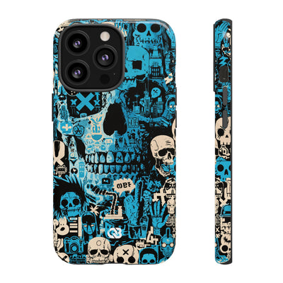 Electric Skull Graffiti · Tough Phone Case for iPhone · Blue
