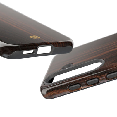 Brown Tough Phone Case for Samsung - Burnished Mahogany Grain