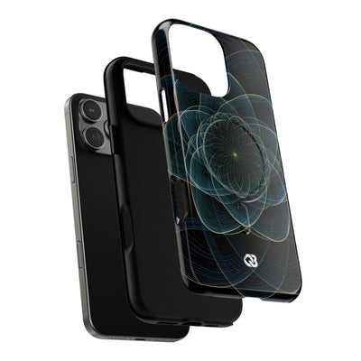 Blue Tough 2.0 Magsafe Phone Case for iPhone - Celestial Wireframe Bloom