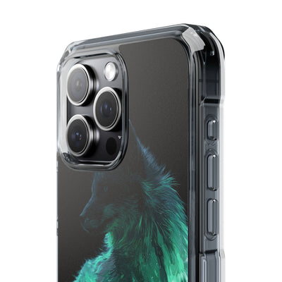 Nordic Aurora Fox · Clear Impact Magnetic Phone Case for iPhone · Teal