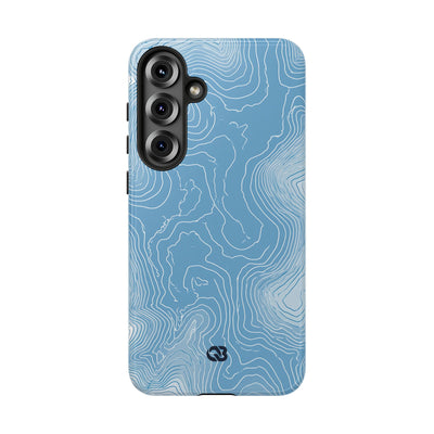 Blue Tough Phone Case for Samsung - Glacial Ridge Topo