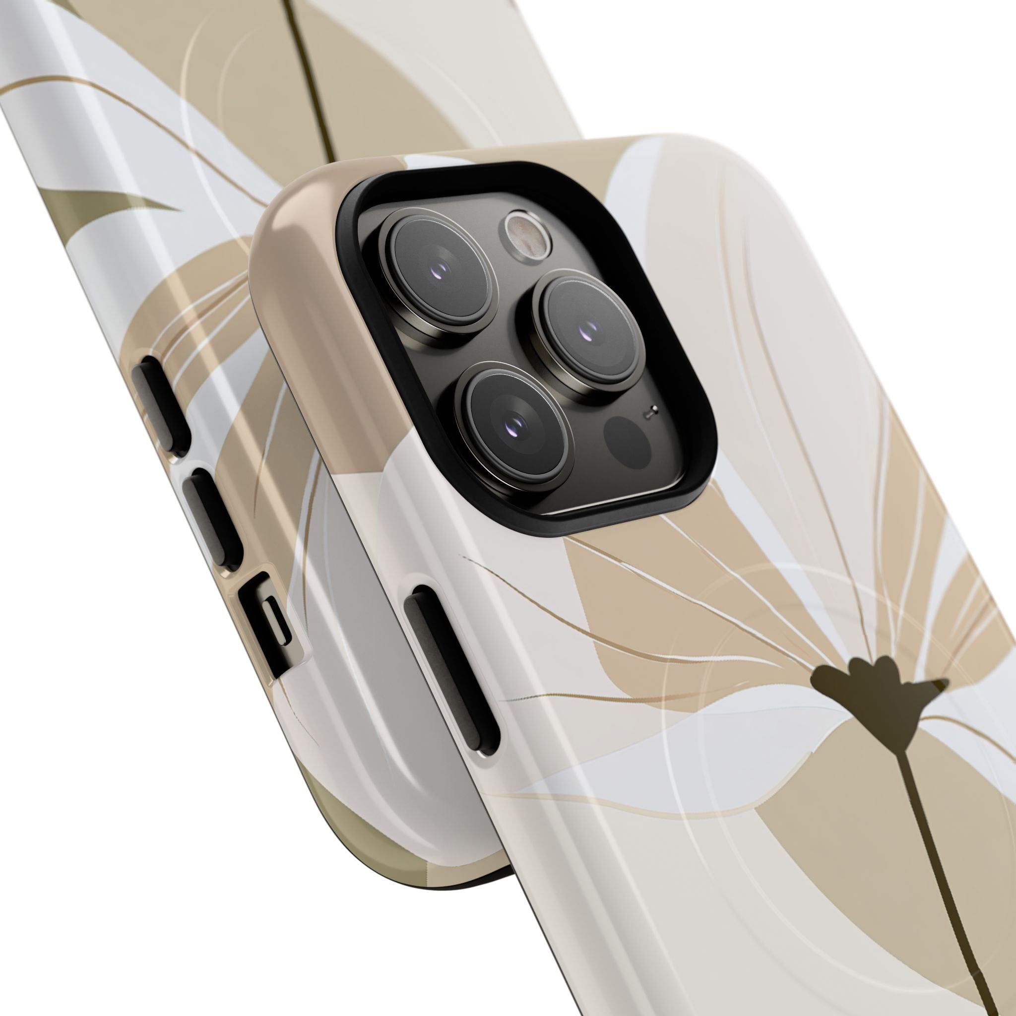 Beige Tough 2.0 Magsafe Phone Case for iPhone - Sage Linen Magnolia