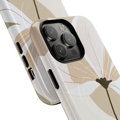 Beige Tough 2.0 Magsafe Phone Case for iPhone - Sage Linen Magnolia