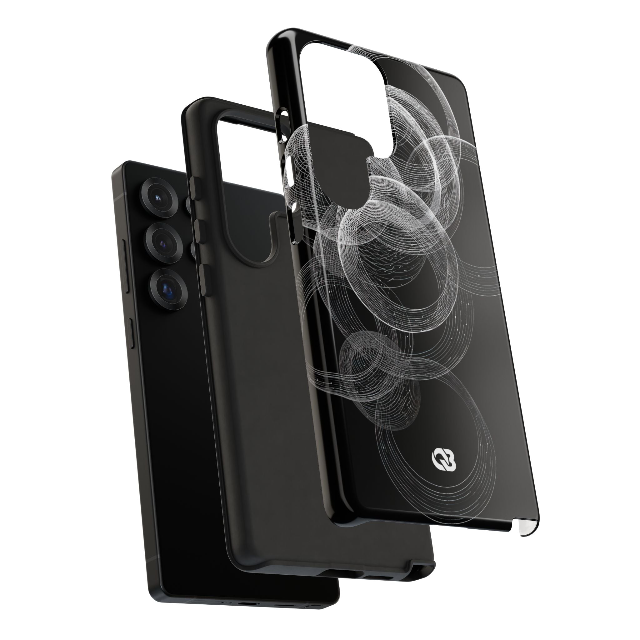 Black Tough Phone Case for Samsung - Kinetic Wireframe Orbit