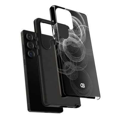Black Tough Phone Case for Samsung - Kinetic Wireframe Orbit