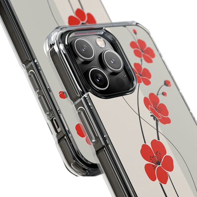Red Impact MagSafe Phone Case for iPhone - Crimson Plum Ink