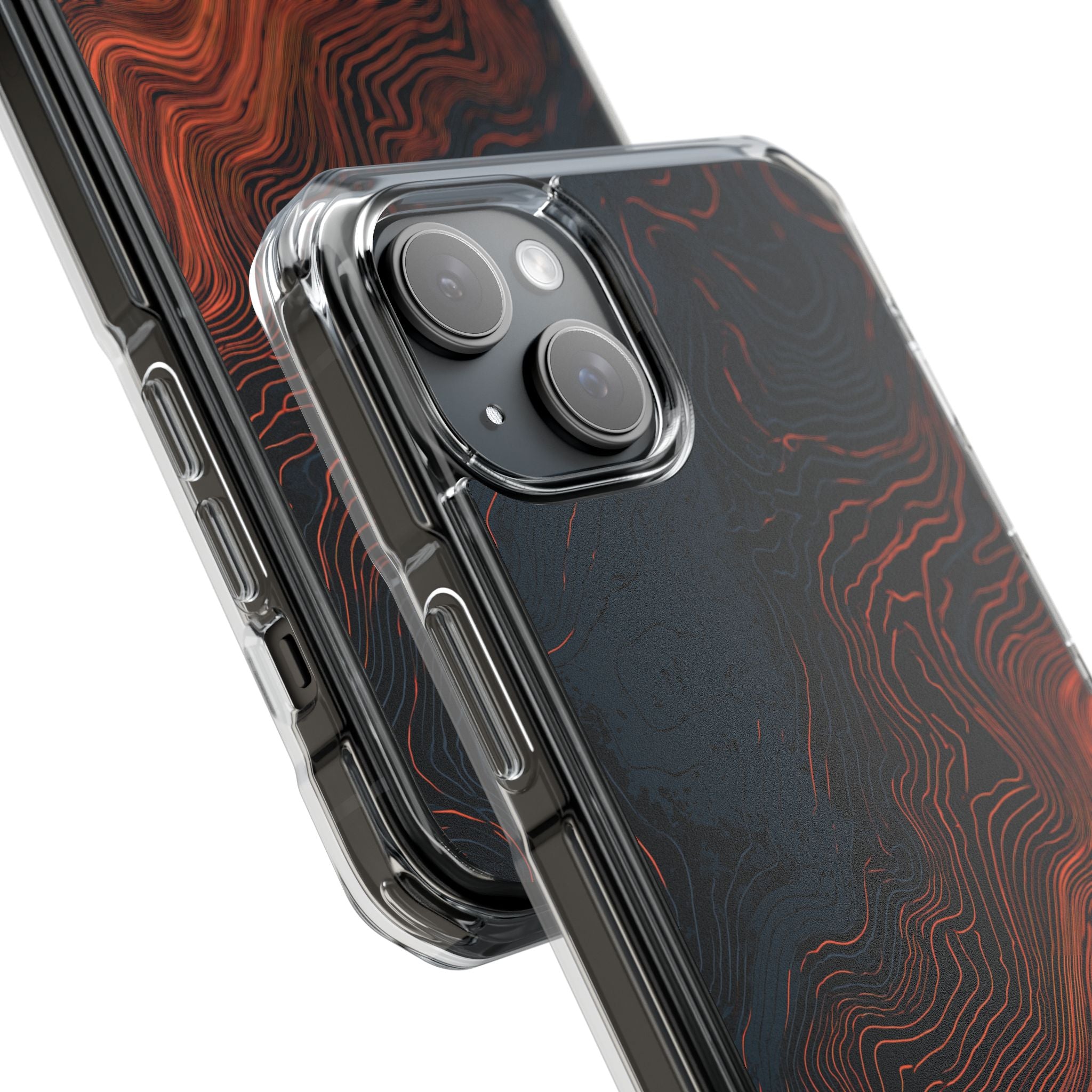 Black Impact MagSafe Phone Case for iPhone - Volcanic Basalt Map