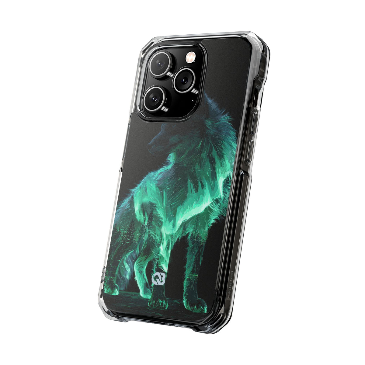 Nordic Aurora Fox · Clear Impact Magnetic Phone Case for iPhone · Teal