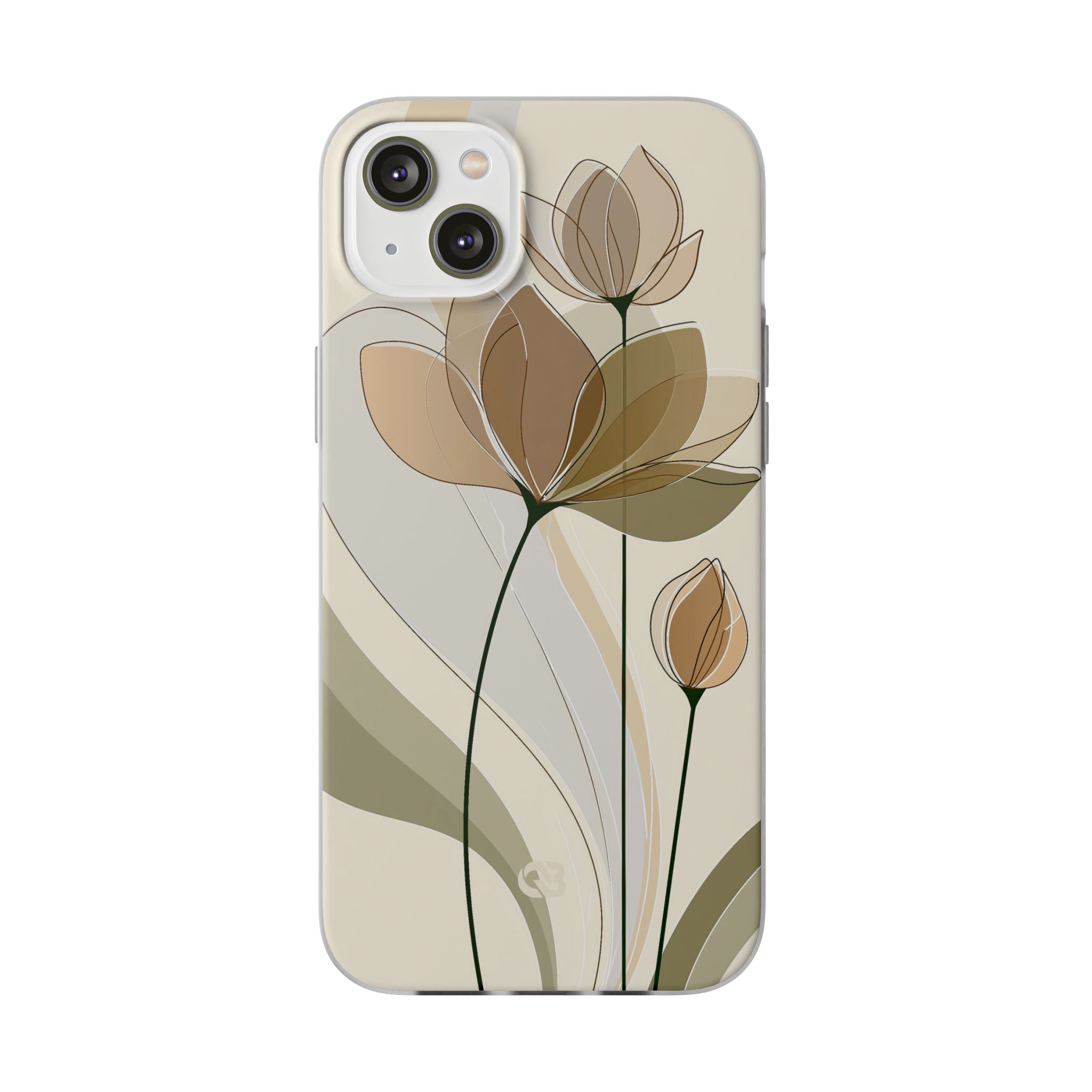 Beige Lite Phone Case for iPhone - Muted Ochre Petals