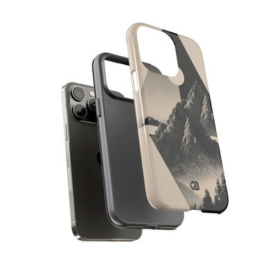Beige Tough Phone Case for iPhone - Obsidian Summit Parchment
