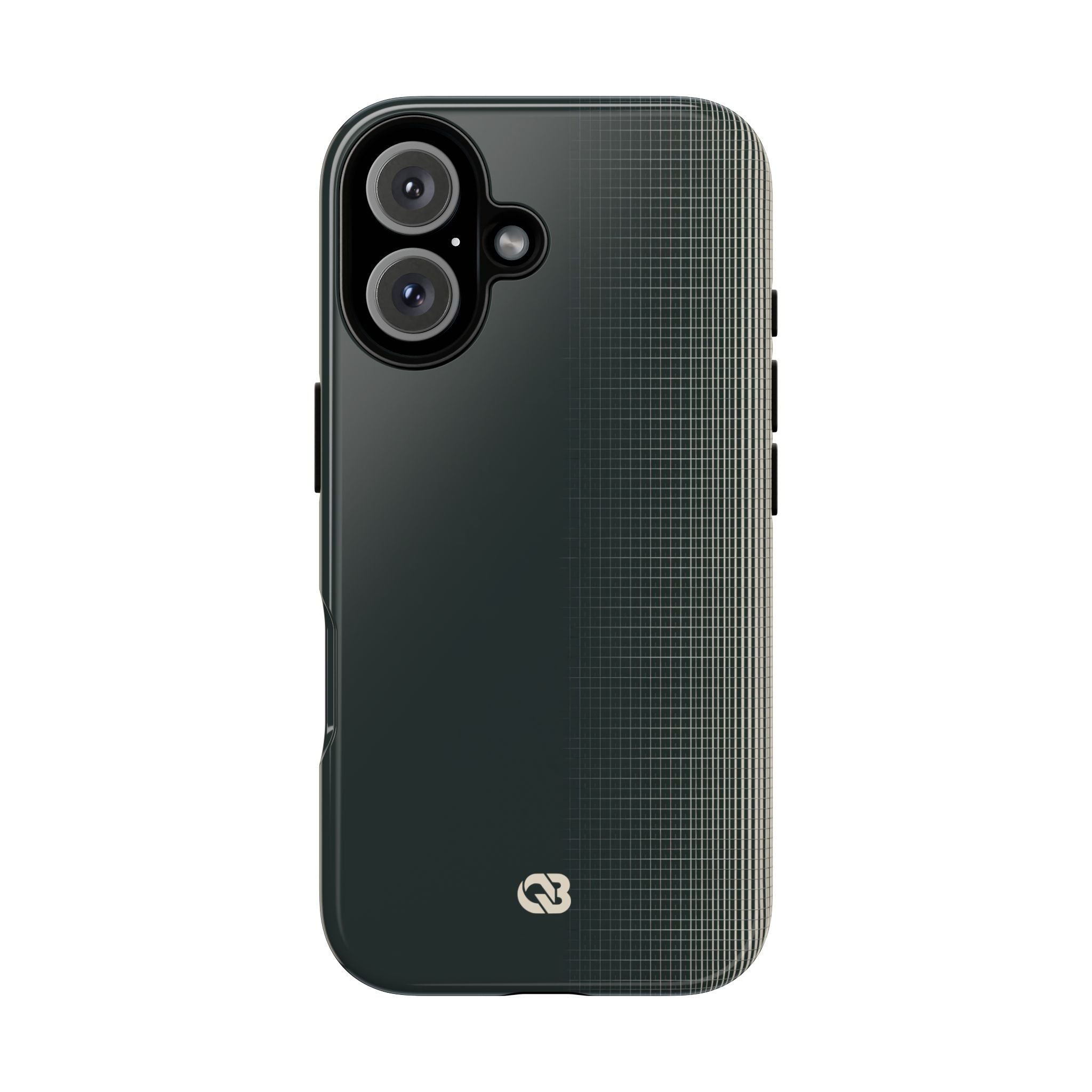 Grey Tough Phone Case for iPhone - Charcoal Tech Grid