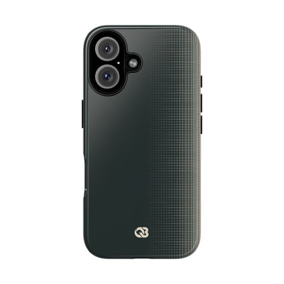 Grey Tough Phone Case for iPhone - Charcoal Tech Grid