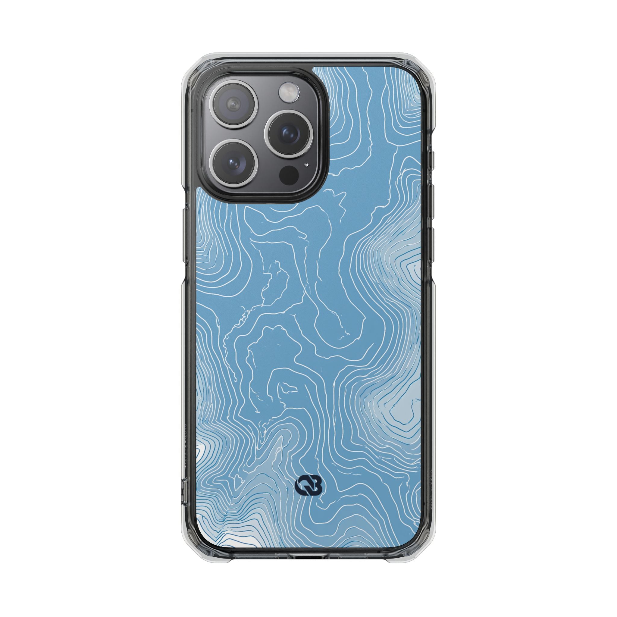 Blue Impact MagSafe Phone Case for iPhone - Glacial Ridge Topo