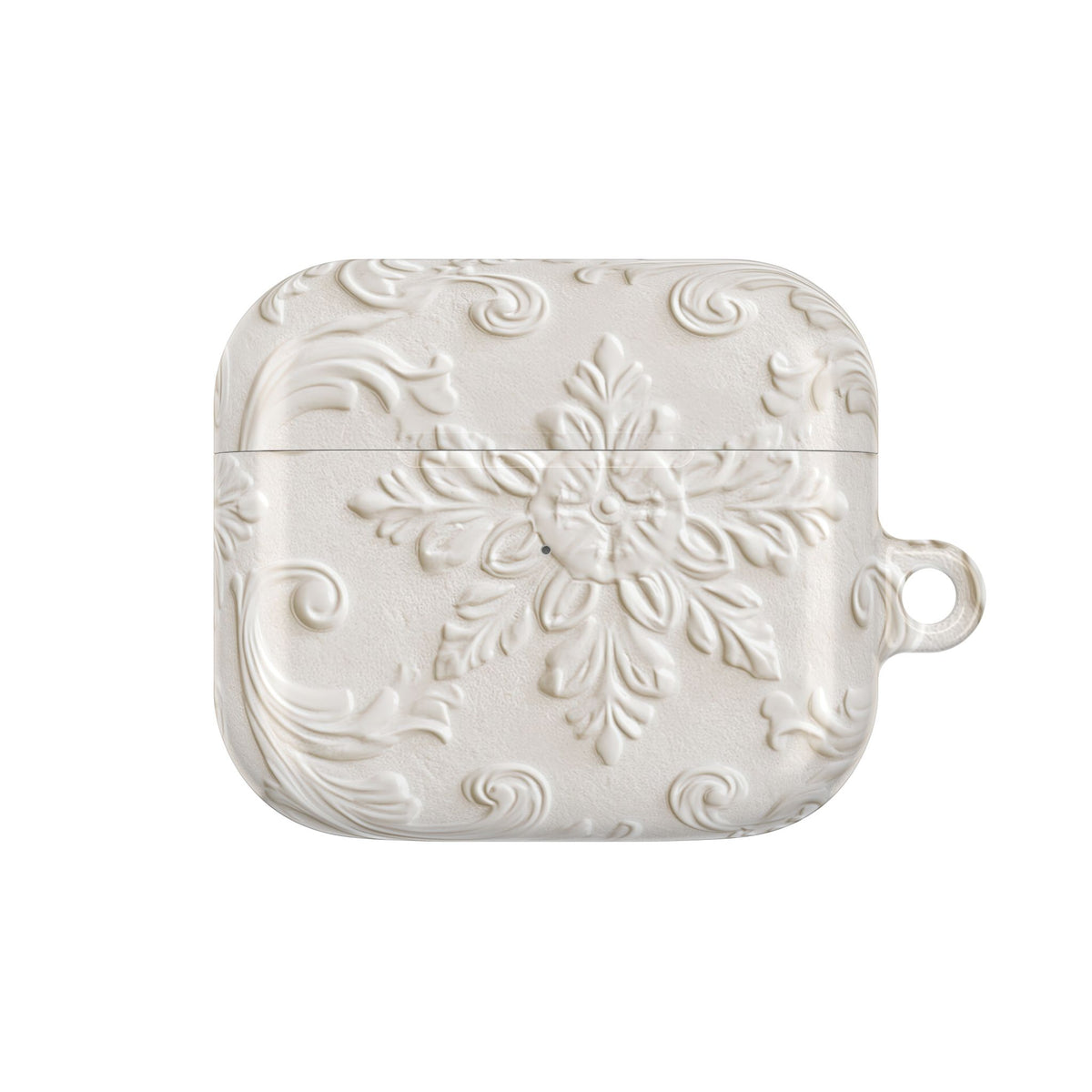 Ivory Baroque Relief · Hard Case for AirPods & AirPods Pro · White