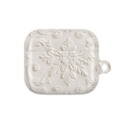 Ivory Baroque Relief · Hard Case for AirPods & AirPods Pro · White