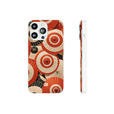 Vermilion Wagasa Motif · Lite Phone Case for iPhone ·  Red