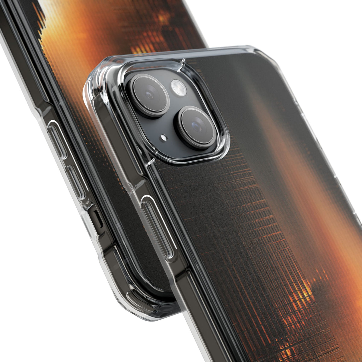 Luminous Grid · Clear Impact Magnetic Phone Case for iPhone · Black