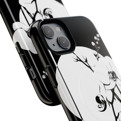 Black Tough 2.0 Magsafe Phone Case for iPhone - Lunar Orchid Grid