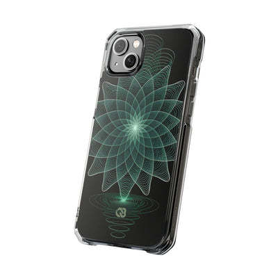 Green Impact MagSafe Phone Case for iPhone - Cyan Signal Bloom