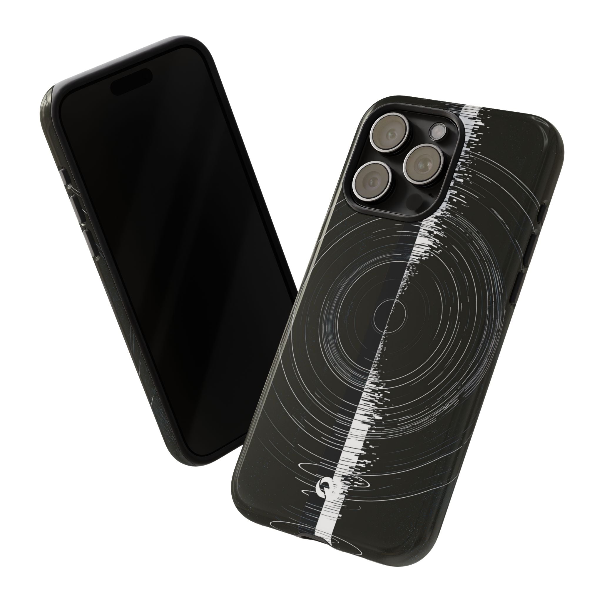 Black Tough Phone Case for iPhone - Obsidian Orbital Signal