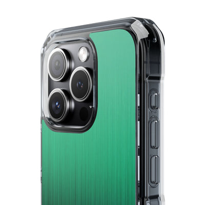 Emerald Cascade · Clear Impact Magnetic Phone Case for iPhone · Green