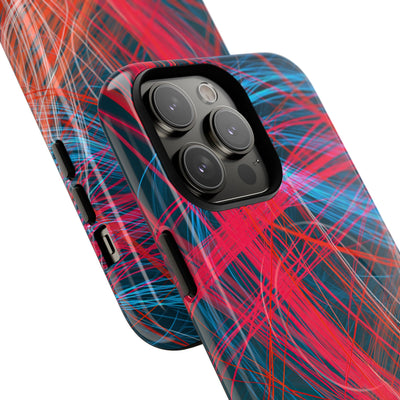 Neon Fiber Stream · Tough 2.0 Magnetic Phone Case for iPhone · Red
