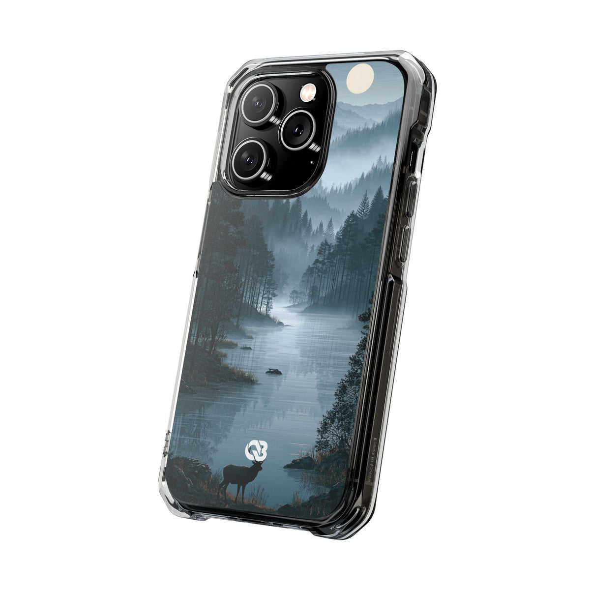 Silent Nordic Fjord · Clear Impact Magnetic Phone Case for iPhone · Blue
