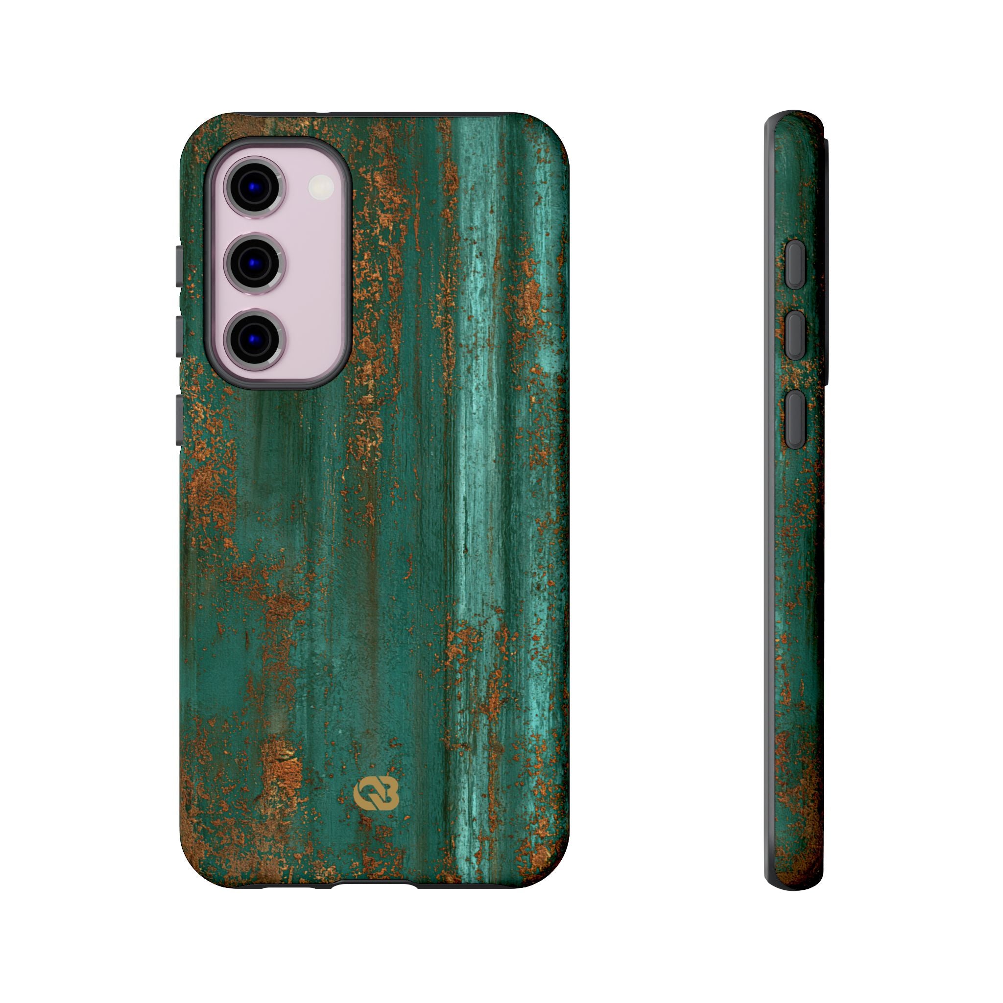 Teal Tough Phone Case for Samsung - Verdigris Copper Siding