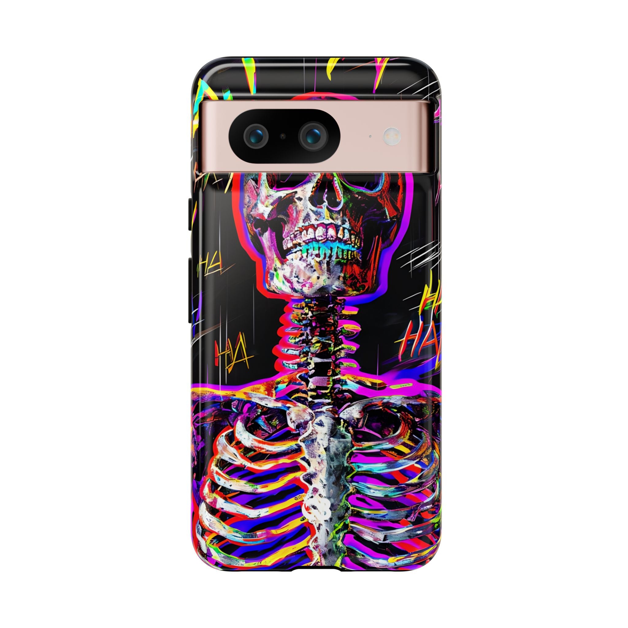 Neon Glitch Skeleton · Tough Handyhülle für Google Pixel