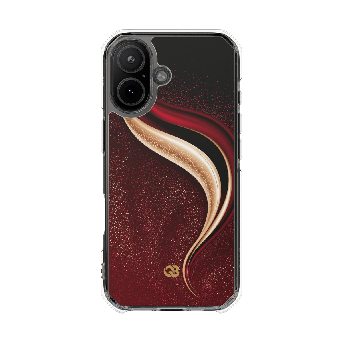Gilded Crimson Flow · Clear Impact Magnetic Phone Case for iPhone · Red