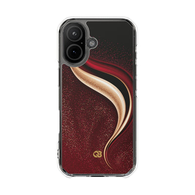 Gilded Crimson Flow · Clear Impact Magnetic Phone Case for iPhone · Red