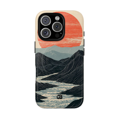 Beige Tough 2.0 Magsafe Phone Case for iPhone - Crimson Ridge Flow