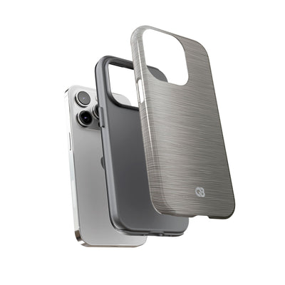 Grey Tough Phone Case for iPhone - Brushed Industrial Steel