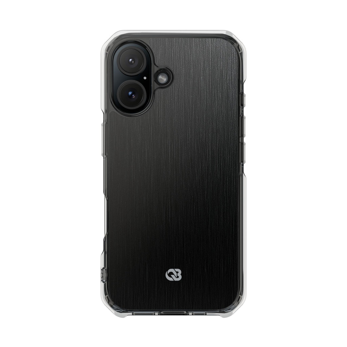 Obsidian Brushed Steel · Clear Impact Magnetic Phone Case for iPhone ·  Black