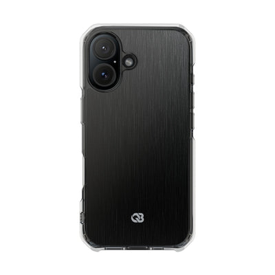 Obsidian Brushed Steel · Clear Impact Magnetic Phone Case for iPhone ·  Black