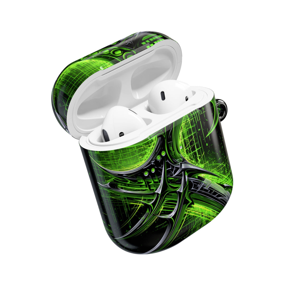 Cyber Sigil Grid · Hard Case for AirPods & AirPods Pro · Green