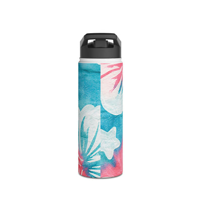 Tropical Hibiscus Bloom · Insulated Water Bottle · Teal