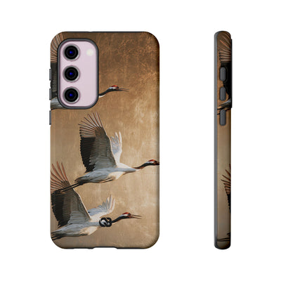 Golden Crane Flight · Tough Phone Case for Samsung · Gold