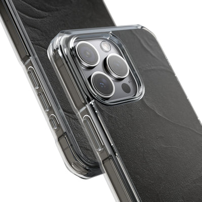 Obsidian Stucco Relief · Clear Impact Magnetic Phone Case for iPhone ·  Black