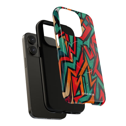 Crimson Zickzack iPhone 14 Pro Case - Tough+