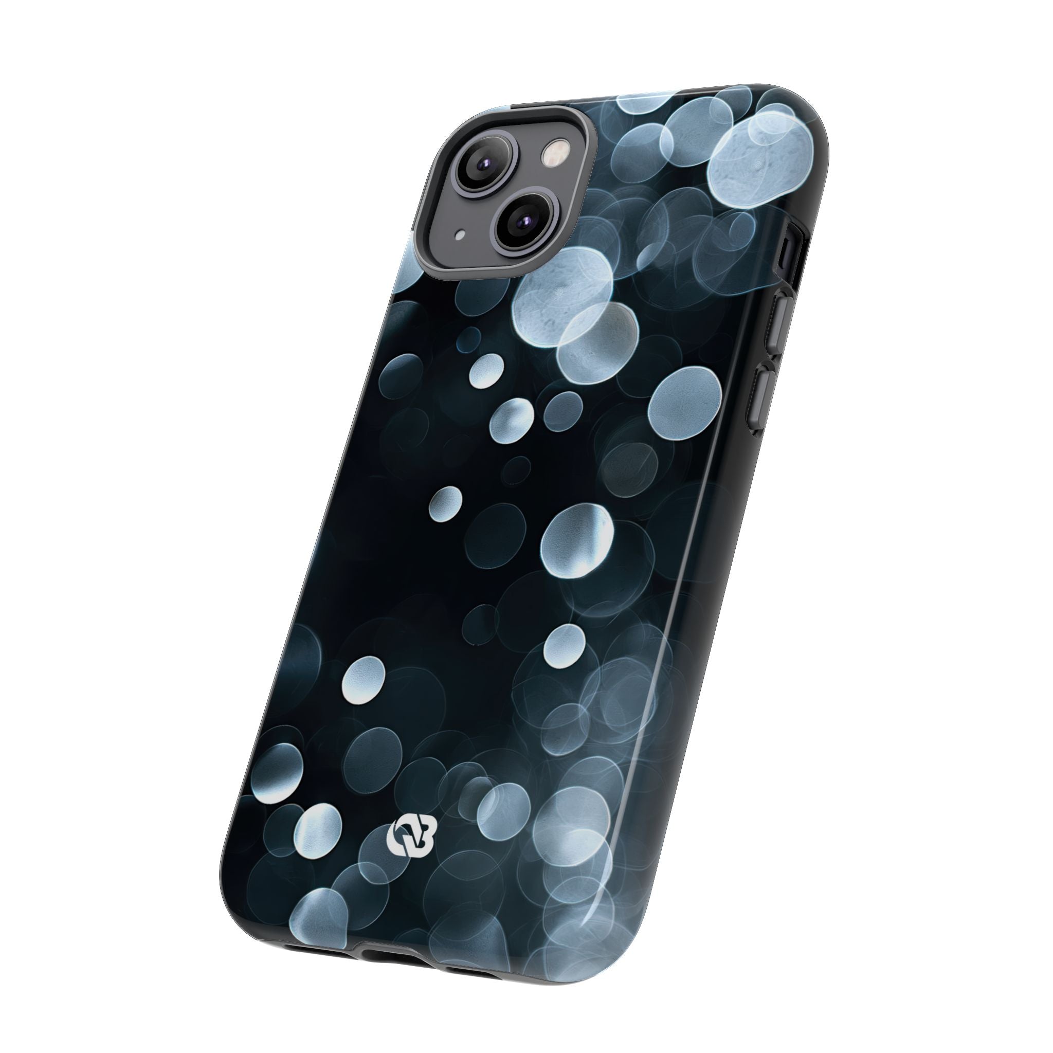 Black Tough Phone Case for iPhone - Silver Orbit Glow