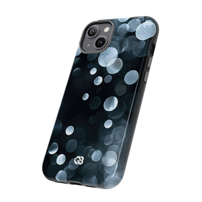 Black Tough Phone Case for iPhone - Silver Orbit Glow