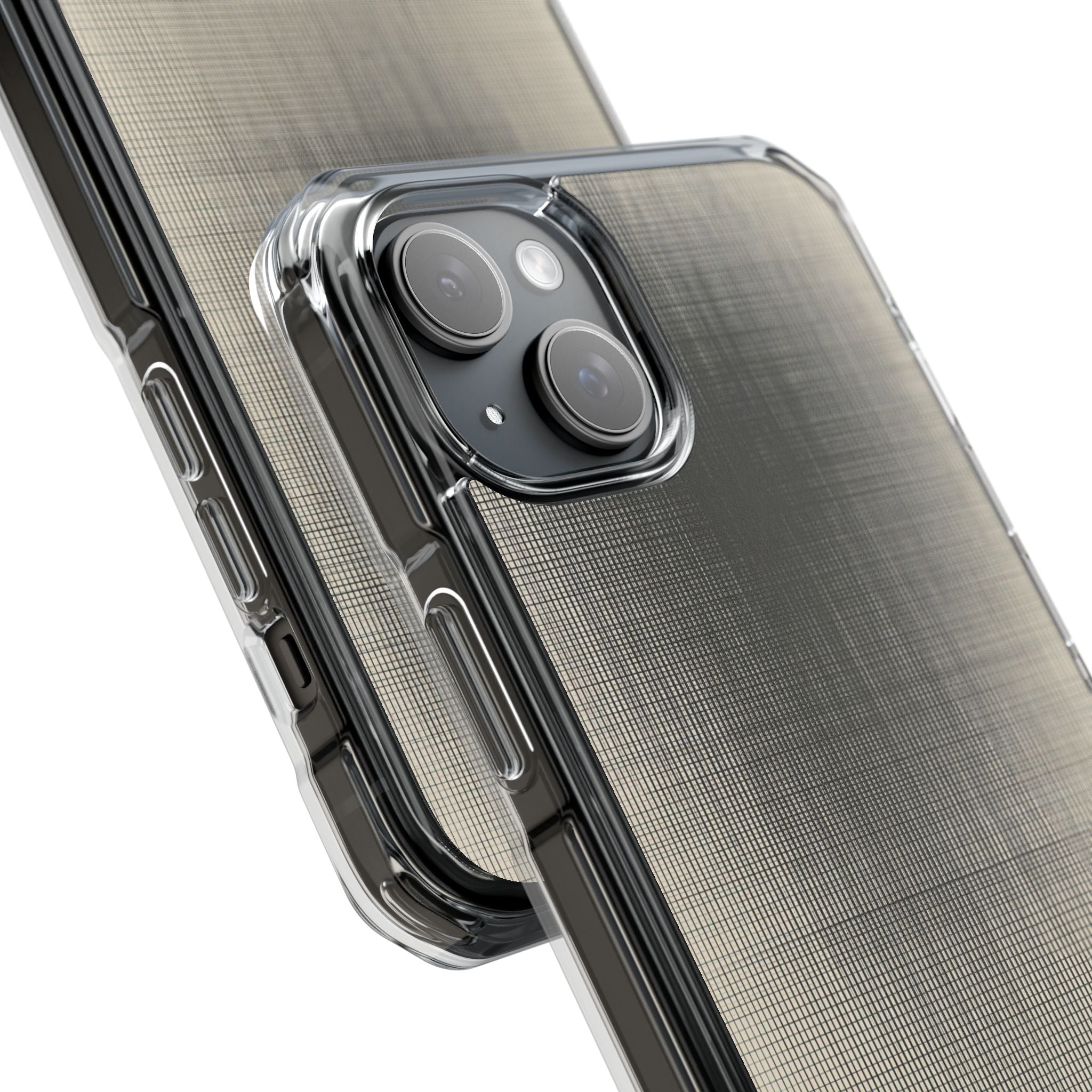 Beige Impact MagSafe Phone Case for iPhone - Carbon Screen Grid