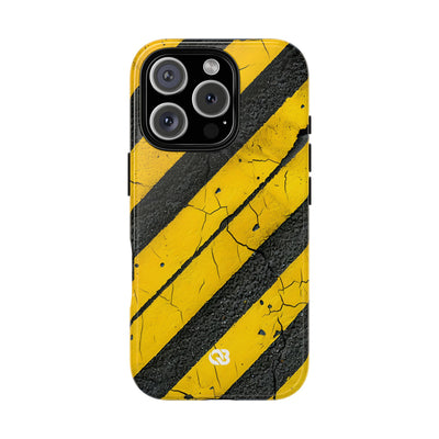 Cracked Hazard Stripes · Tough Phone Case for iPhone