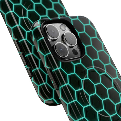 Neon Hex Spectrum · Tough 2.0 Magnetic Phone Case for iPhone · Teal