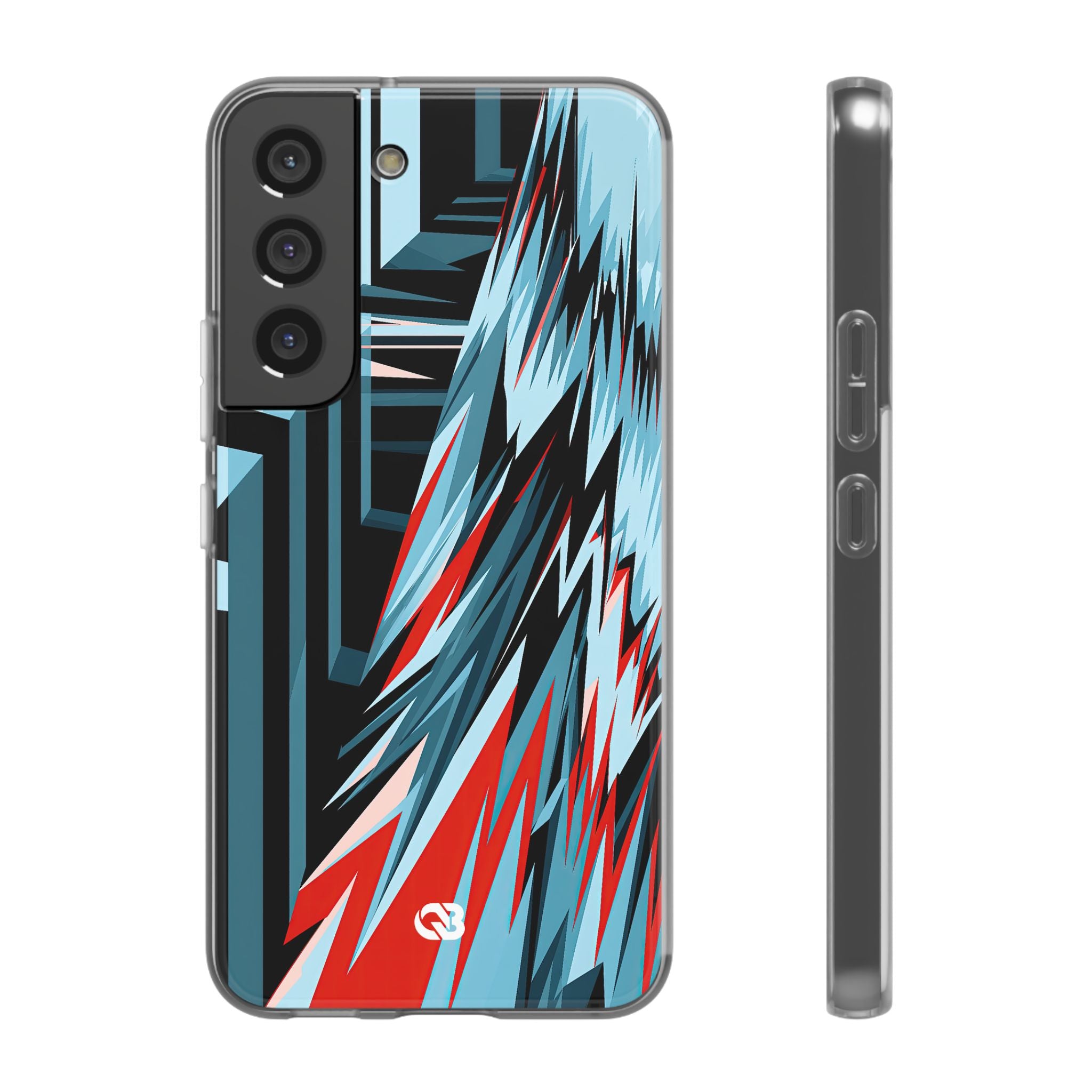 Blue Lite Phone Case for Samsung - Glitch Peak Cyan